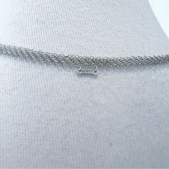 Elsa Peretti Tiffany Large Open Heart Pendant Sterling Silver Mesh Chain In Box - Picture 6 of 10